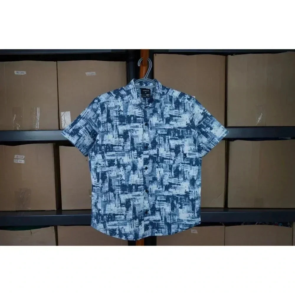 Quiksilver Cotton Shirt Abstract AOP Men's Medium #538